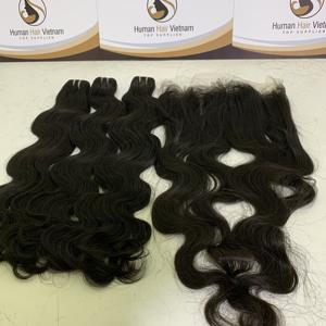 Cutícula alineada brasileño sin procesar de la onda del cuerpo del pelo de la Virgen 13x6 HD frontales de encaje doble paquetes de pelo de Color Natural - Product Image 3