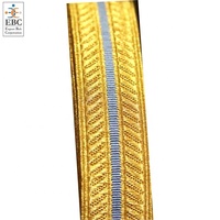Garnitures métalliques dorées écologiques de qualité supérieure pour uniformes de régiments, vestes, pantalons, jacquard personnalisé