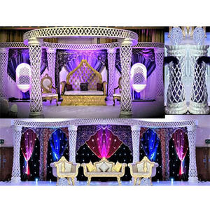 Mandap de boda con corte de diamante, elegante, de fibra de cristal, espiral, para escenario, boda, moderna - Product Image 1