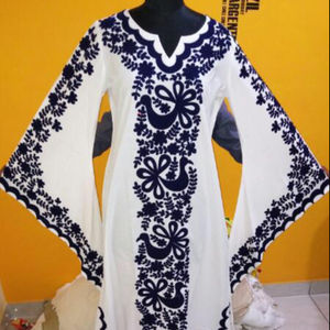 Chemisier ethnique traditionnel pour femmes, 2020, Style bohème, tenue tendance, à épaules nues, manches cloches, Style maxi, haut pour dames - Product Image 1