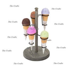 Soporte de helado de color negro de madera y hierro con la mejor calidad Soporte de helado de tamaño y forma personalizados - Product Image 1