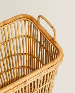 Cesta de almacenamiento de mimbre multifuncional, accesorio de mimbre tejido a mano, respetuoso con el medio ambiente, para la colada - Product Image 4