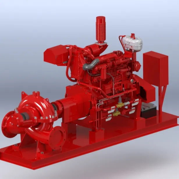 Ulfm approved NFPA20 Fire Fighting Pump Set Centrifugal SPLIT CASE Diesel , Fire Pump Sets 50GPM - 2000GPM with controller