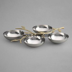 Bol fantaisie jetable en aluminium poli, motif fleur et feuille, écologique - Product Image 2