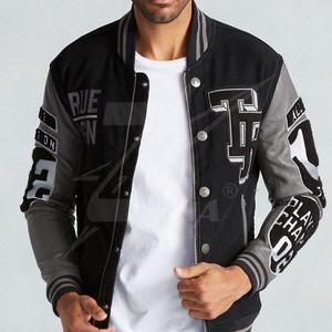 Meilleure vente Conception personnalisée Varsity Letterman veste en cuir PU respirant Melton laine hiver sororité vestes grande taille Baseball - Product Image 1