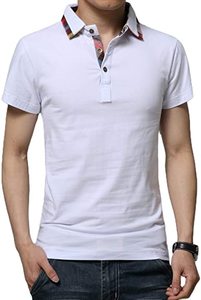 Polos blancs à manches longues pour hommes, t-shirts polos pour garçons, bureau décontracté, chemise homme grande taille - Product Image 2