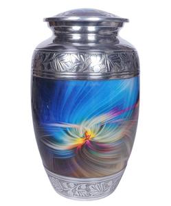 Urne de crémation en métal de haute qualité Fourniture funéraire de style américain classique avec émail coloré pour les cendres humaines - Product Image 3