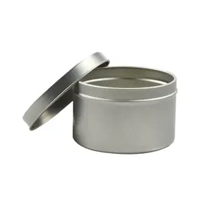 Sẵn sàng để tàu Bạc đồng bằng màu đen 8 ounce sâu rút ra 2 miếng vòng nến liền mạch tin container với trượt hoặc vít nắp