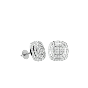 ต่างหูทองคำ 10K ประดับเพชรธรรมชาติทรงกลมแบบคลัสเตอร์ |   ต่างหูแบบเกลียว 0.45 TCW สี GH ความใส I |   ของขวัญเครื่องประดับชั้นดี - Product Image 3