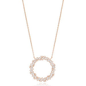 บาแกตต์อินเทรนด์เครื่องประดับการออกแบบกลวงขายส่งที่ทำด้วยมือ925สร้อยคอเงินสเตอร์ลิง - Product Image 1