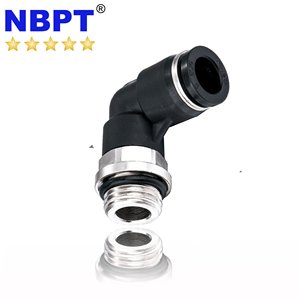PL Tipe NPT Laki-laki Thread Siku 5/32 3/16, 1/4 5/16, 3/8, 1/2 Inch OD Tabung Plastik Konektor Pneumatic Fitting