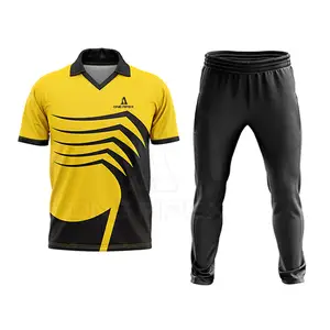 Good Quality Cricket Uniform Short Sleeve Cricket Jersey Uniform/sublimation breathable cricket team club uniform
