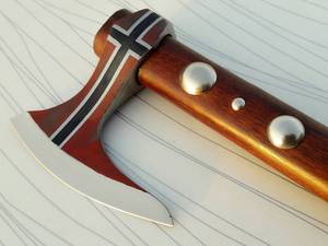 ขวานเหล็กดามัสกัสด้ามไม้โรสวูดเกรดคาร์บอนสูงแบบ DIY - Product Image 4