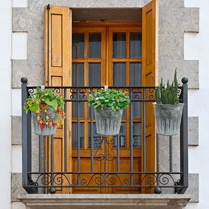 Of3 — Pots de planteur suspendus Vintage en métal, seau de jardin rustique porte-Pot pour plantes, clôture murale, balcon - Product Image 2