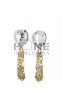 Lot de 2 couverts en acier inoxydable Set d'argenterie design avec finition antique en laiton Couverts fantaisie pour fournitures pour la maison et l'hôtel - Product Image 5