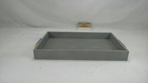 Plateau à thé carré en faux shagreen de couleur charbon de bois DAPHOCO modèle 058, origine Vietnam, 0,605x0,38x0,065, best-seller, avec insert en laiton et poignée - Product Image 2