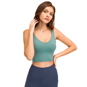 Top Deportivo Corto de Cuello Alto para Mujer, Espalda Cruzada, Sin Varillas, Absorbe el Sudor, Secado Rápido, Ecológico, para Fitness y Entrenamiento, Tallas Grandes - Product Image 1