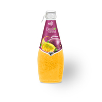 Jus de purée aromatisé au basilic et au raisin de la marque NPV, bouteille en verre de 290 ml