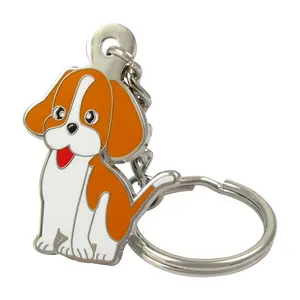 מכירה לוהטת אישית Keyring מתכת בעלי החיים כלב צורת זול מותאם אישית Keychain