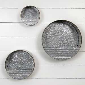Maceta de bolsillo de pared colgante galvanizada redonda, decoración de jardín de Metal para interiores y exteriores, decoración del hogar, diseño elegante, maceta elegante - Product Image 3