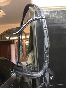 Acolchado suave de brida de caballo de cuero indio Premium de la mejor calidad con banda de cristal para cejas y hebillas de latón - Product Image 2