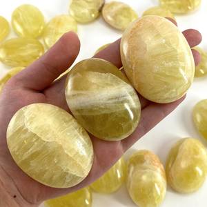 Haute qualité jaune Calcite palmier pierre semi-précieuse artisanat pendule sélénite pierre précieuse sculptée boule d'agate avec Style Feng Shui - Product Image 2