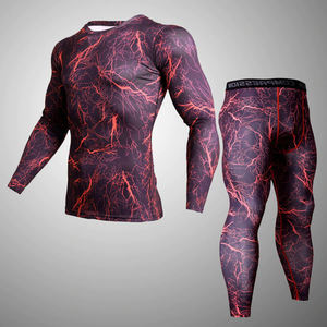 Wholesale Compression Pants Shirt Top Long Sleeve Jacket Set Suit Face Cover Gym Fitness Sets 5Pcs Men's Workout Clothes - Product Image 2