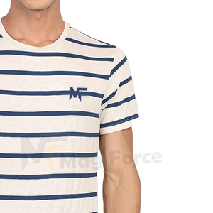 เสื้อยืดผู้ชายสีขาว คอโอ แบบสวม พร้อมซับในสีดำ พิมพ์โลโก้ตามสั่ง เสื้อยืดลำลอง - Product Image 6