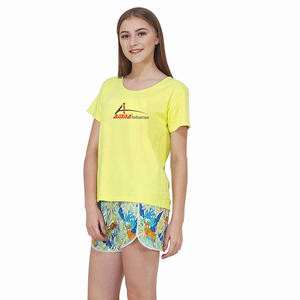 Conjunto de verano para mujer, camiseta informal con pantalón corto, talla grande, para dormir - Product Image 1