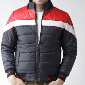 Nouvelle conception, veste d'hiver rembourrée imperméable à blocs de couleur en tricot respirant pour hommes grandes tailles avec fermeture éclair - Product Image 2