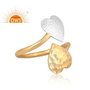 แหวนทองชุบดีไซน์รูปหัวใจทันสมัยปี 2026 สำหรับแหวนออกแบบเอง ผู้ผลิตเครื่องประดับแฟชั่น - Product Image 3