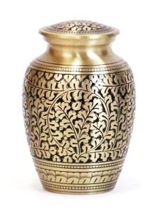 Urnas de cremación de bronce mate clásicas, urnas de Metal grabadas para cenizas humanos, recuerdo conmemorativo de tamaño personalizado - Product Image 2