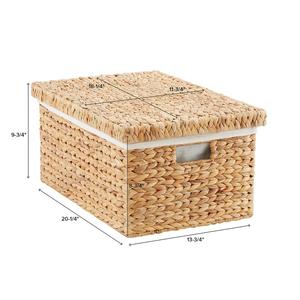 Wholesale Water Hyacinth Storage Box <b>Rectangular</b> Handwoven Water Hyacinth Box With Liner Vietnamese High Quality Product. - Product Image 1