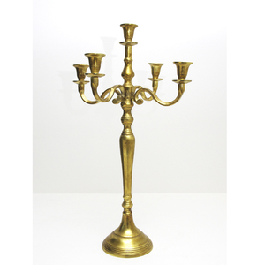 เชิงเทียนโลหะห้าแขนทรงสูง ขัดเงาแบบกระจก สำหรับตกแต่งบ้าน งานแต่งงาน และงานคริสต์มาส ทำด้วยมือ - Product Image 4