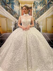 Robe de mariée longue et élégante en mousseline, Satin, Tulle, tenue de soirée, de luxe, de haute qualité, nouveau, - Product Image 5