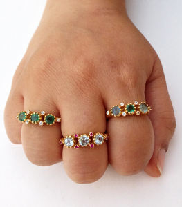 Sterling Silver 925 <b>Gold</b> Plated Supplier Wholesaler Custom Made Handmade Cheap Unisex Low MOQ Trendy Unique Multi Gemstone <b>Rings</b> - Product Image 3