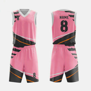 2024 ensembles d'uniformes de basket-ball à col en V par sublimation personnalisée vêtements de basket-ball sur mesure de haute qualité - Product Image 1