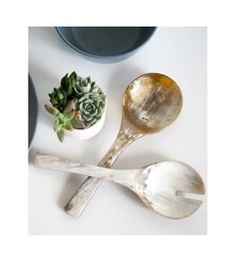 Cuillère en corne du marbré, pour le dîner, en promotion, ustensiles de table, service pour 3 cuillère, design de poignée - Product Image 6