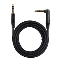 Professional Instrument Cable Guitar for Speaker Bass Keyboard 6.3mm Straight to Right Angle AWG24 Conductor PVC Jacket in Stock