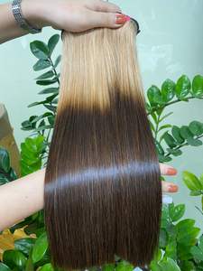 Cuticle Aligned BONE STRAIGHT <b>Hair</b> <b>Color</b> Blonde Mix Brown HUMAN <b>HAIR</b> EXTENSION to Make HUMAN <b>HAIR</b> WIGS for Black Women - Product Image 2