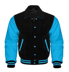 Personnalisable Hommes de Grande Taille Varsity Veste Élégante Corps en Laine avec Véritable PU Manches Patchwork Broderie Vêtements d'Hiver - Product Image 2