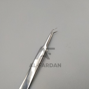 Vente en gros de pinces à cils allemandes en acier inoxydable à 45 degrés pince à épiler professionnelle à pointe en fibre chromée argentée - Product Image 2