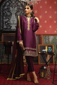 NEWLY--EMBROIDERY WITH CRYSTAL GLASS BEADS,DABKA, WORK ON NECK OF KAMEEZ ,PANT DRESS for Party-WEAR @ 2022 - Product Image 2