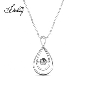 Collier pendentif goutte d'eau Abigail orné de cristaux Swarovski, en argent sterling 925, sans plomb ni nickel, bijoux Daisini - Product Image 4