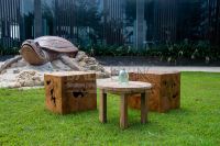 Table en bois de teck massif de haute qualité, design minimaliste, couleur personnalisée, mobilier d'extérieur, utilisation en extérieur dans les fermes et parcs