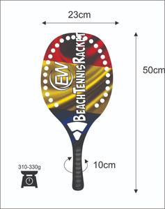 Raquetas de Tenis Playa y Raquetas de Pádel Personalizadas con Logotipos, Combinaciones de Colores, 310-330g, 50cm - Product Image 4