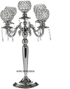 Nuevo patrón de diseñador, la mejor calidad, Metal plateado, 5 brazos, centro de mesa de lujo, candelabros para fiestas y decoración de bodas - Product Image 4