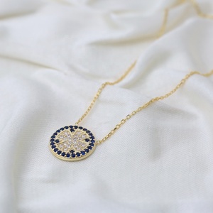 Collar con colgante de diseño cruzado de Plata de Ley 925 al por mayor, piedra de circón hecha a mano, chapado en rodio, estilo moderno para bodas - Product Image 4