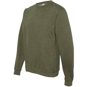 Oliva Green Heavyweight Pullover Sweatshirt personnalisé 100% coton avec manches longues thermiques et impression de conception - Product Image 1