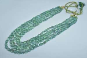 สร้อยคอพลอยสีเขียวฟลูออไรด์ธรรมชาติคุณภาพสูง5เส้นพร้อมลูกปัดรูปไข่สร้อยคออัญมณีทรงหลวมระดับพรีเมียม - Product Image 4